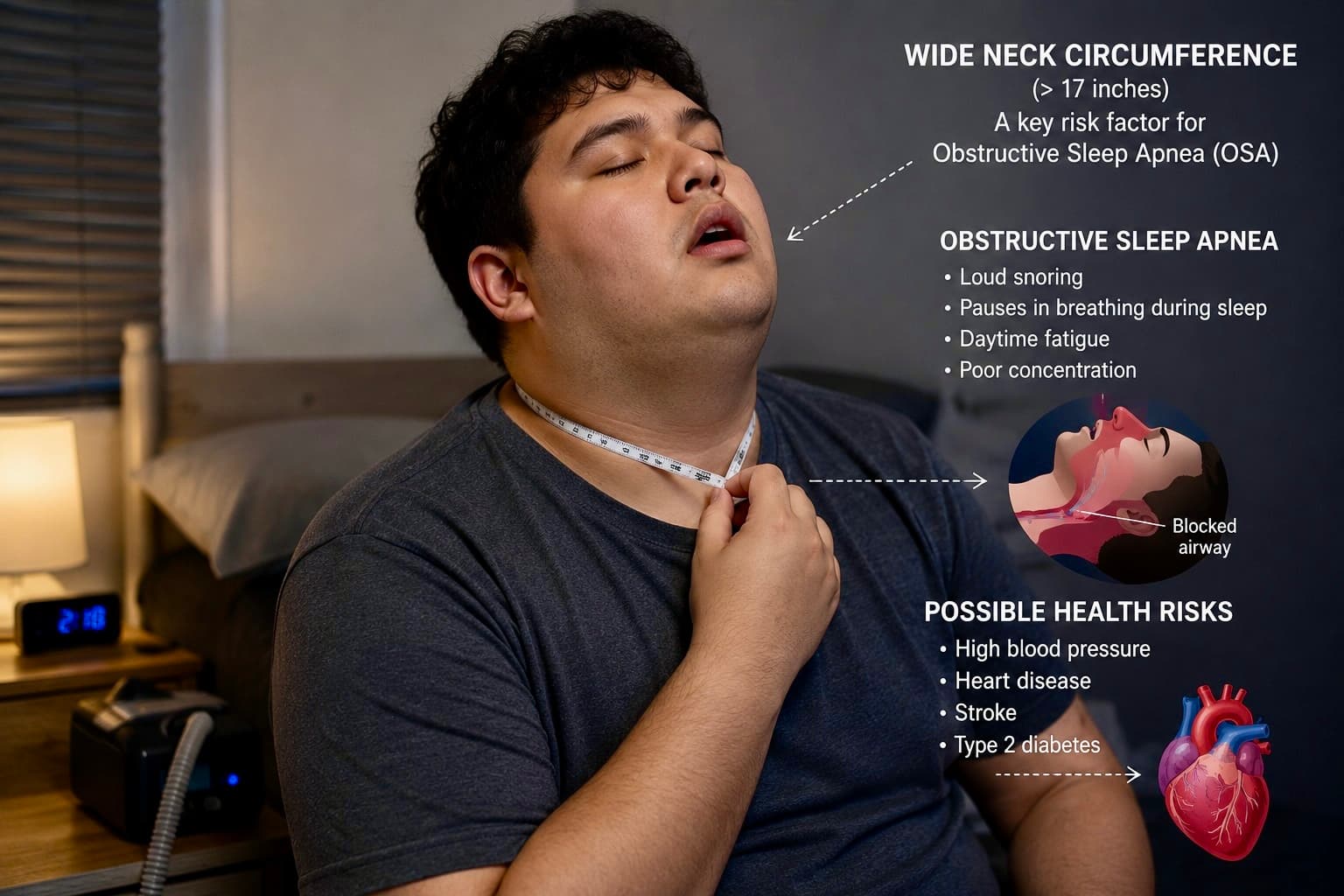 The Neck That Speaks: How Neck Circumference and Sleep Apnea Predict Heart Disease